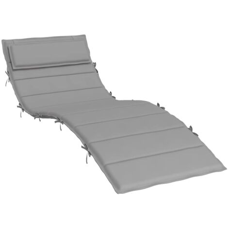 Coussin de chaise longue gris 180x60x4 cm tissu oxford