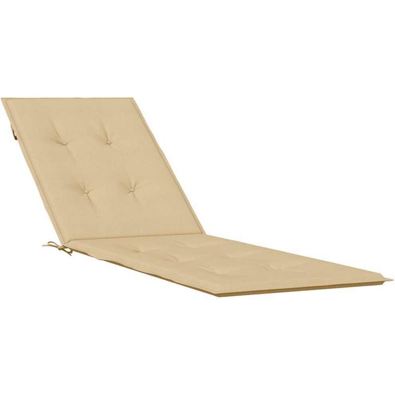 Coussin de chaise longue beige mélangé (75+105)x50x3 cm tissu Vidaxl