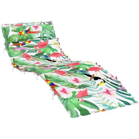 Coussin de chaise longue multicolore 180x60x4 cm tissu oxford