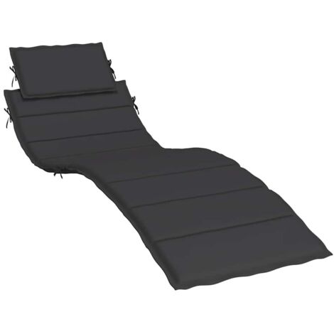 Coussin de chaise longue noir 186x58x4 cm tissu oxford