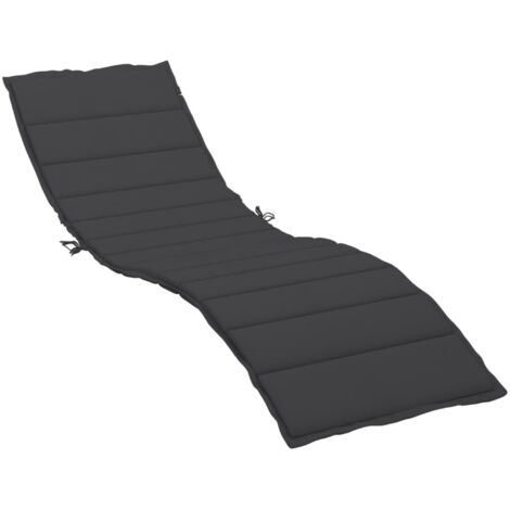 Coussin de chaise longue noir 200x50x3 cm tissu oxford