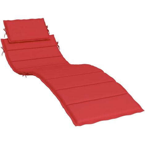 Coussin de chaise longue rouge 186x58x4 cm tissu oxford