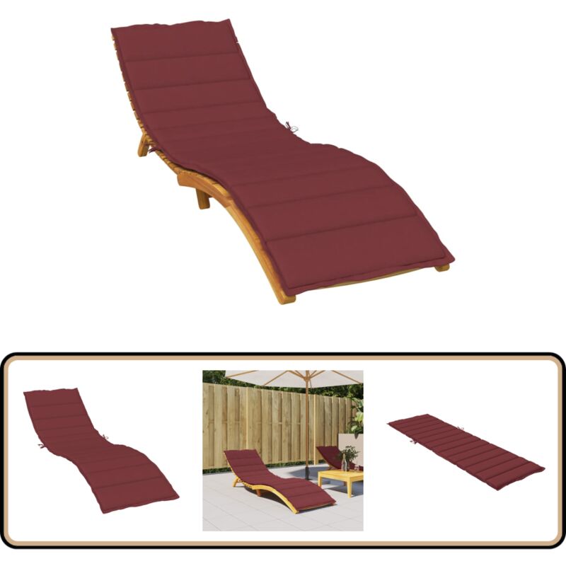 Coussin de chaise longue rouge bordeaux mélangé 200x60x4 cm - Coussin De Chaise Longue - Coussin D'extérieur - Coussin Décoratif - Housse De Coussin