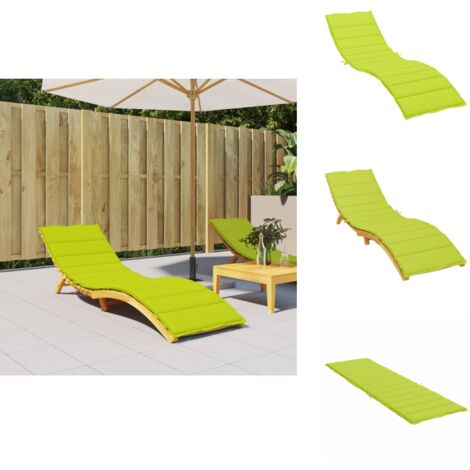 Coussin de chaise longue vert vif 200x70x3 cm tissu oxford - Coussin De Chaise Longue - Coussin D'extérieur - Coussin Décoratif - Housse De Coussin - Textile D'ameublement