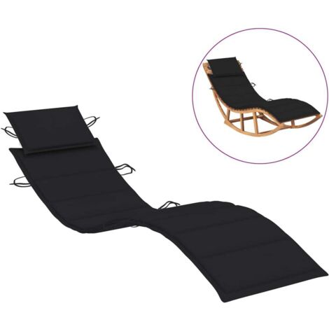Coussin de chaise longue,coussin d'assise avec Grand Confort noir 186x58x3 cm tissu oxford -AD25001