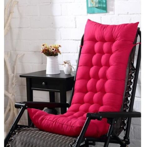 Coussin de Chaise - Marque Inconnue - Rouge Rose - Polyester - 48x125x8cm