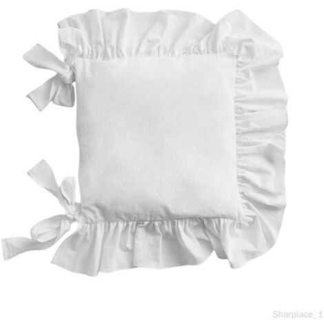 Coussin de chaise - Non spécifié - Carré - Blanc - Dentelle - Rembourrage haute densité
