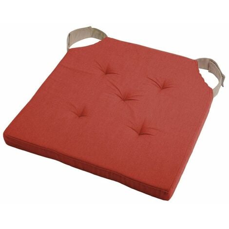 STOF Coussin de chaise réversible terracotta et lin en coton 38 cm
