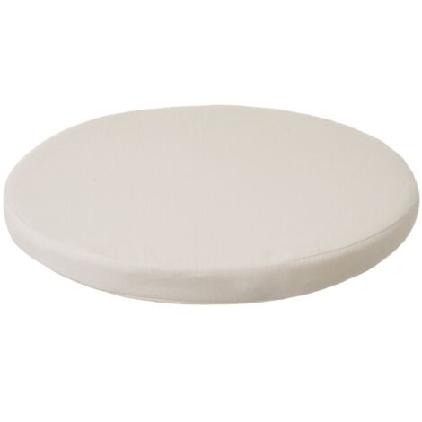 Coussin de chaise rond beige en coton et polyester Ø 39x3cm