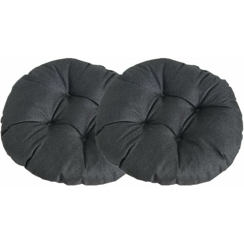 VURAHOME - Coussin de Chaise Rond Epais, Couleur Unie Ensemble de 2 Galette de Chaise Confortable Lin Tatami Respirant Coussins de Chaise pour