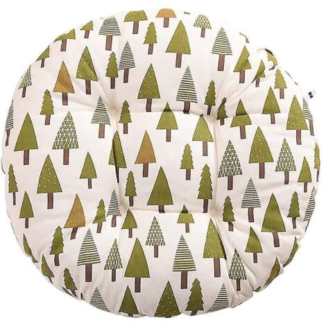 Coussin de chaise rond, motif floral et animalier, pour extérieur, jardin, balcon, 40 cm, coton et lin.
