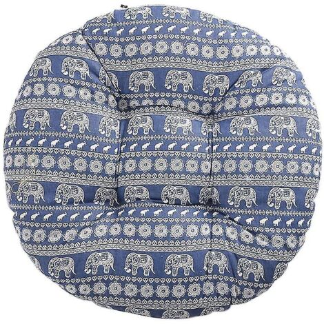 Coussin de chaise rond, motif floral et animalier, pour extérieur, jardin, balcon, 40 cm, coton et lin, motif éléphant