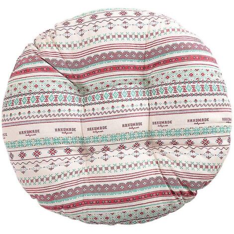 Coussin de chaise rond, motif floral et animalier, pour extérieur, jardin, balcon, 40 cm, coton et lin, style bohème