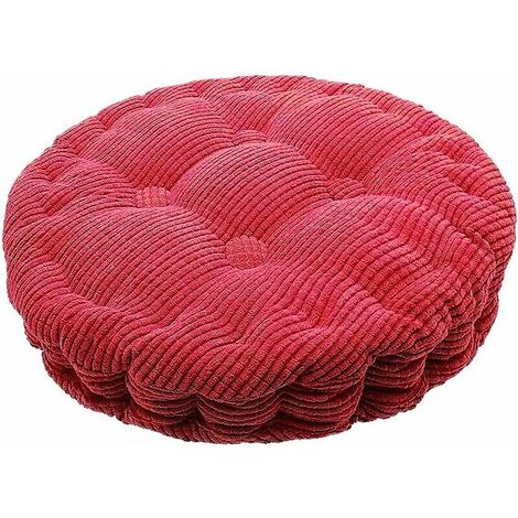 Galette De Chaise Ronde assise 34cm Rouge - Coussin de chaise