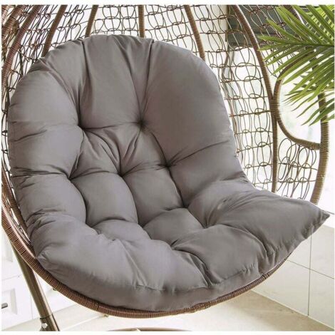Coussin de chaise rotin gris, 80x120 cm, pour balançoire panier intérieur/extérieur