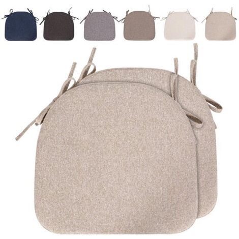 Coussin de chaise semi-circulaire confortable avec housse amovible antidérapante, lot de 2
