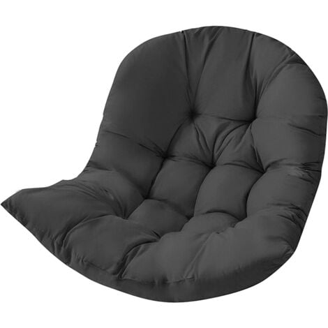 Coussin de Chaise Suspendu, Coussins pour Chaise d'oeuf Suspendu, Coussin de Chaise d'oeuf Suspendu de Patio épais, Coussin de siège de Chaise de - Noir