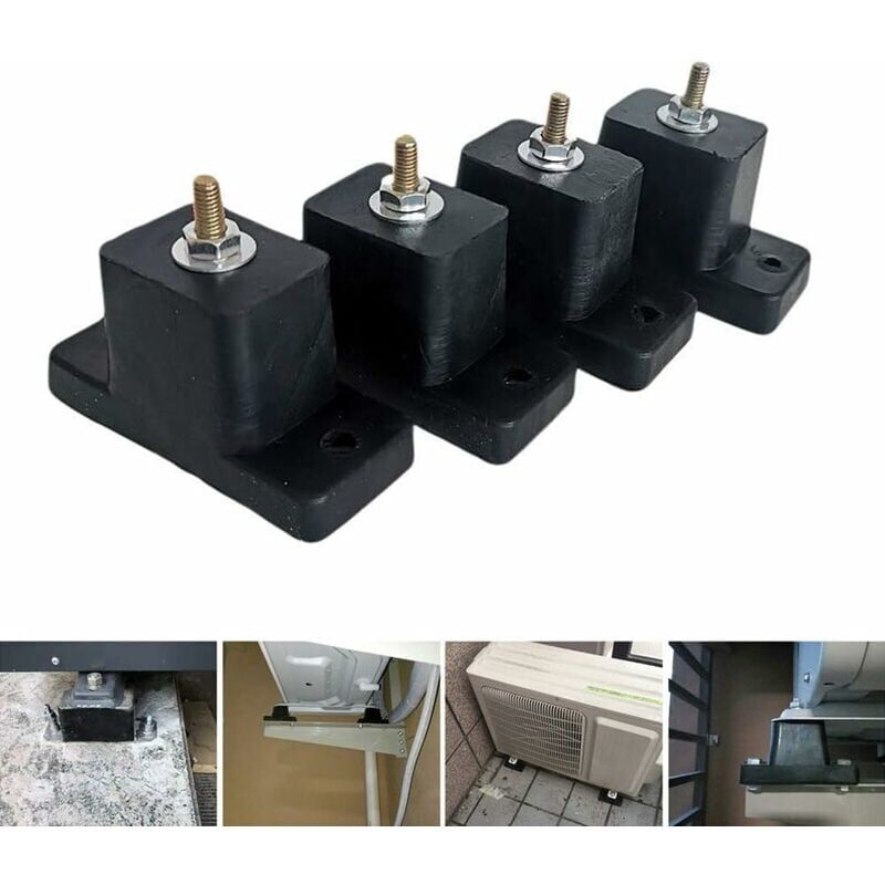 Coussin de Choc pour climatisation, Support Anti-dérapant en Caoutchouc pour climatiseur,Pied Antichoc pour climatiseur extérieur(4 pièces/Ensemble)