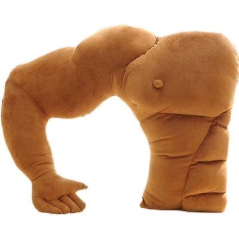 Coussin de corps doux, coussin de bras mignon et musclé en forme de petit ami musclé, grand coussin confortable, coussin de bras chaud, cadeau d'anniversaire pour petite amie - 58 x 46 cm - Bras droit