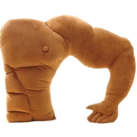 Coussin de corps doux, coussin de bras mignon et musclé en forme de petit ami musclé, grand coussin confortable, coussin de bras chaud, cadeau d'anniversaire pour petite amie - 58 x 46 cm - Bras gauch