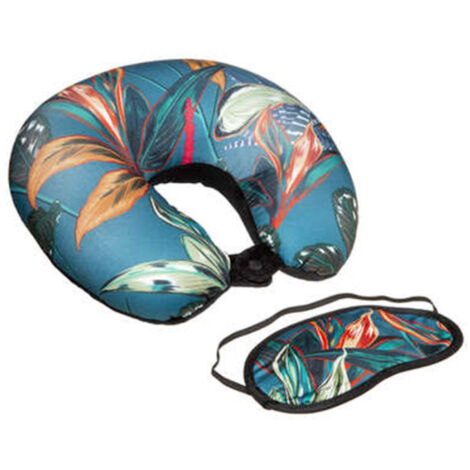 Coussin de Cou & Masque "Palawan" 28x30cm Multicolore