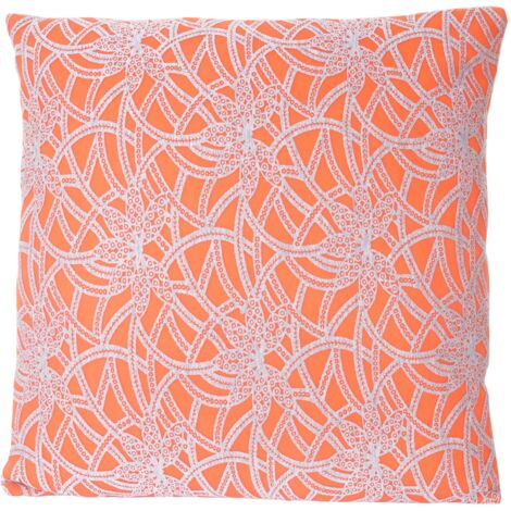 Coussin de décoration, aspect baroque, coussin avec bourrage, orange, 45x45cm