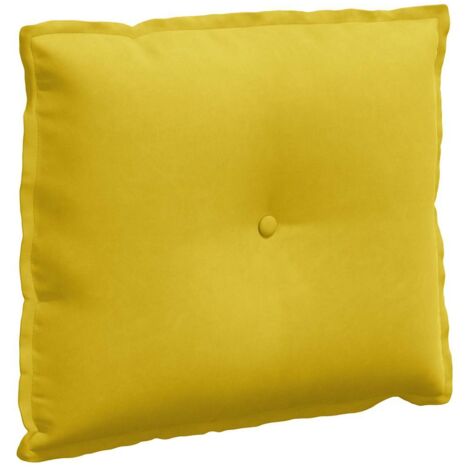 Coussin de Dos Jaune 60 x 50 cm Tissu en velours côtelé CFW98735