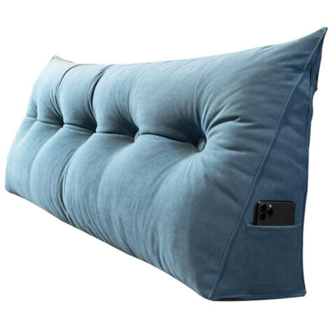 Coussin de dossier en daim, idéal pour lit et canapé, coussin de lecture avec housse amovible 60x50x20 cm