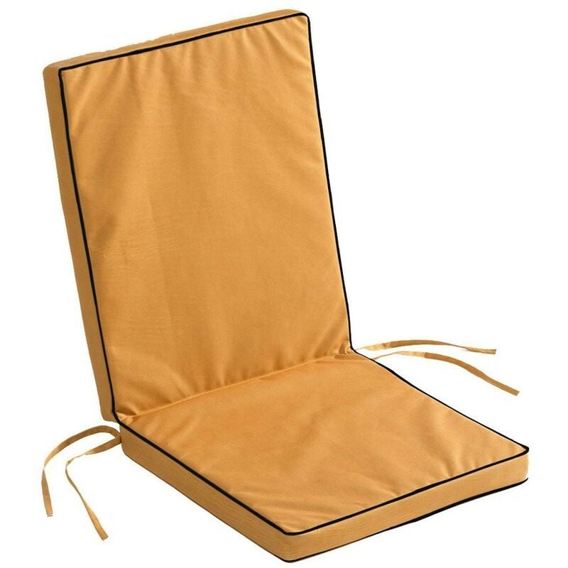 Douceur D'intérieur - Coussin de fauteuil 90x40 cm polyester uni waterproof Siesta - Jaune
