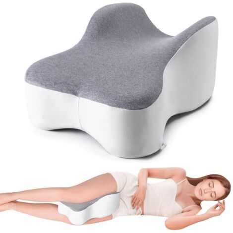 Coussin de genou pour dormeurs latéraux, soutient parfaitement les cuisses et les genoux pour une séparation optimale des genoux, gris.