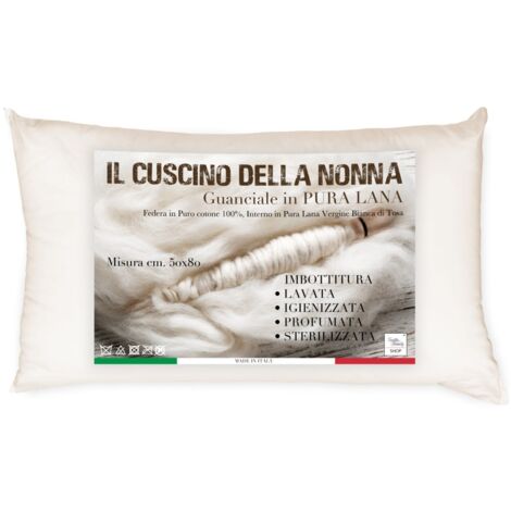 Coussin de grand-mère en pure laine vierge Made in Italy