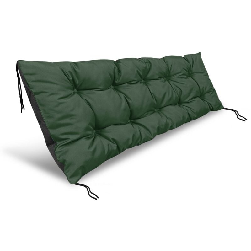 Coussin de jardin 120x40 cm, imperméable, pour banc de palette verte