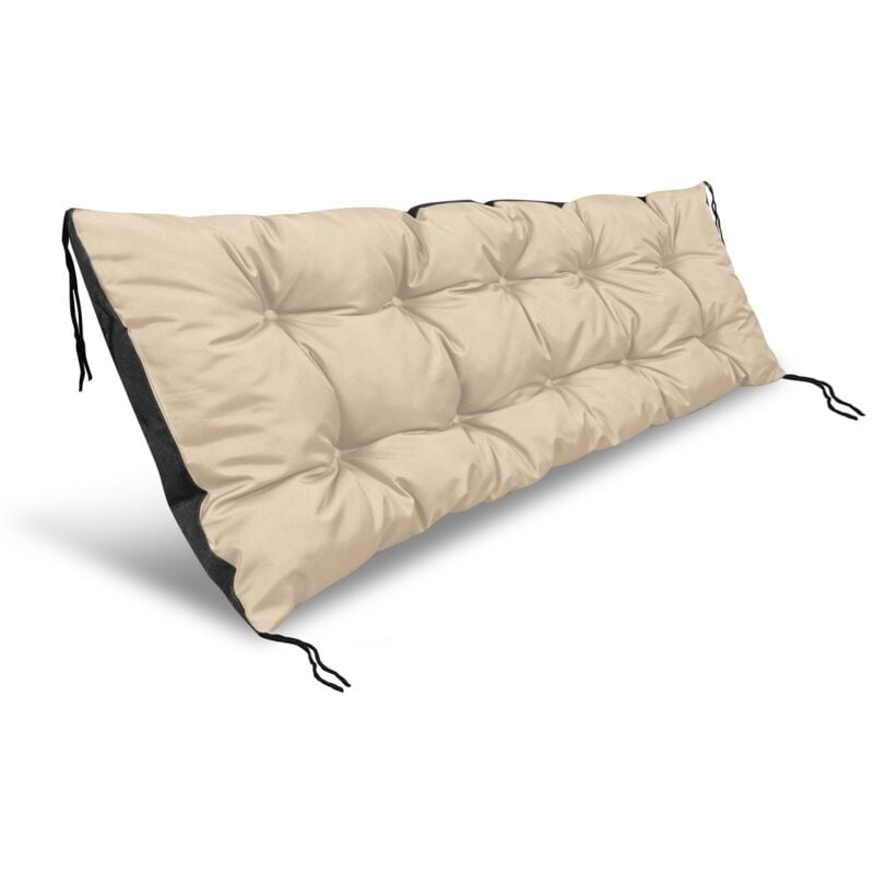 Coussin de jardin 120x40 cm imperméable pour banc, palette beige
