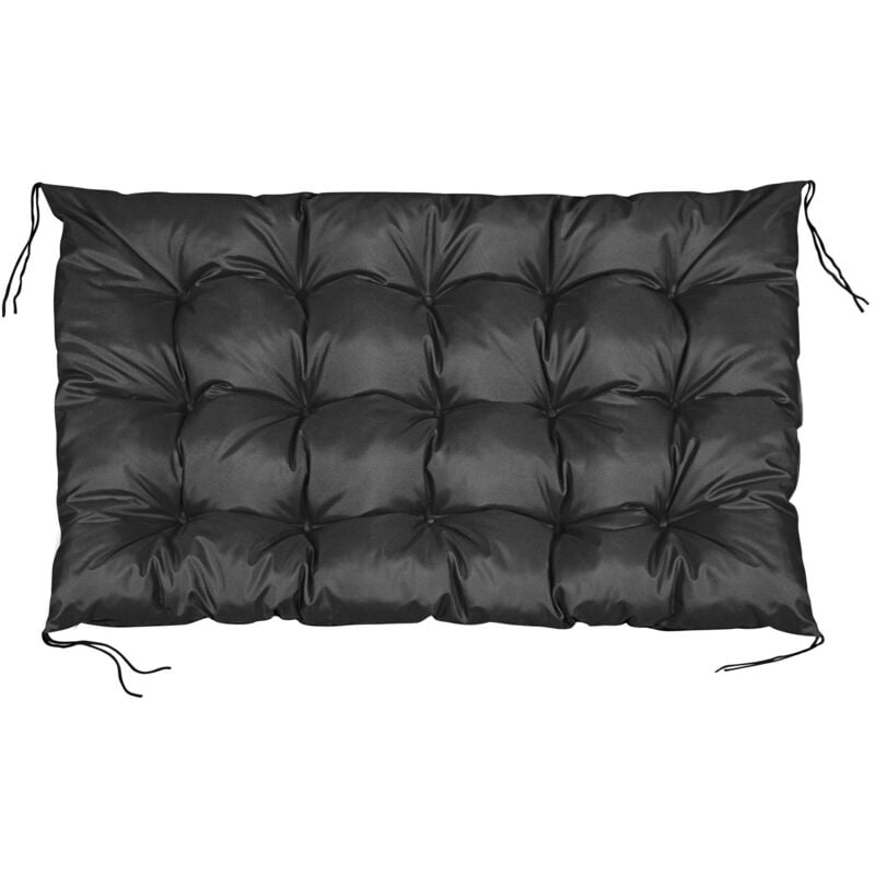 Coussin de jardin 120x80 cm pour banc de palette, imperméable, noir