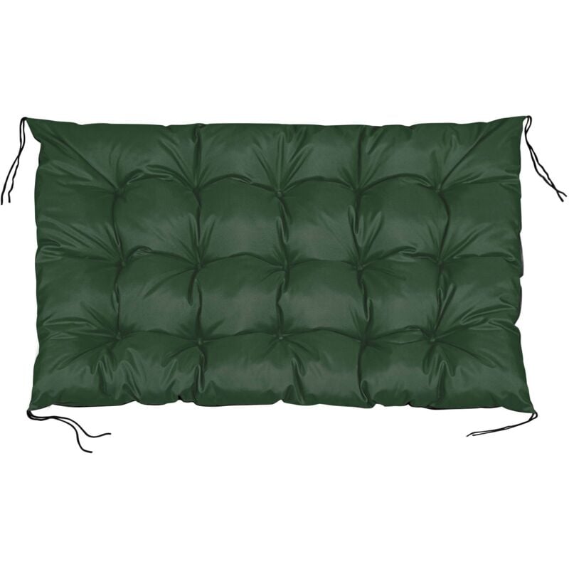 Coussin de jardin 120x80 cm pour banc de palette, imperméable vert