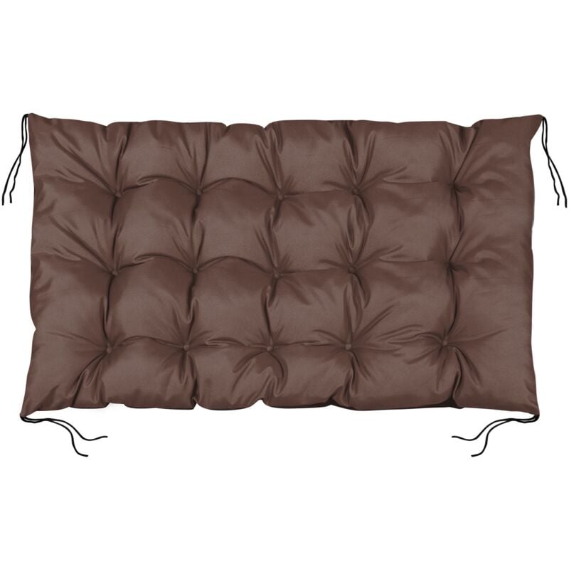 Coussin de jardin 120x80 cm pour banc en palette, imperméable marron