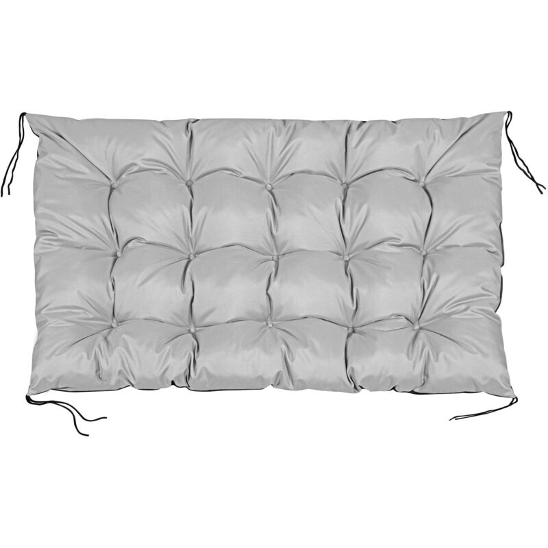 Coussin de jardin 120x80 cm pour banc palette, imperméable, gris clair