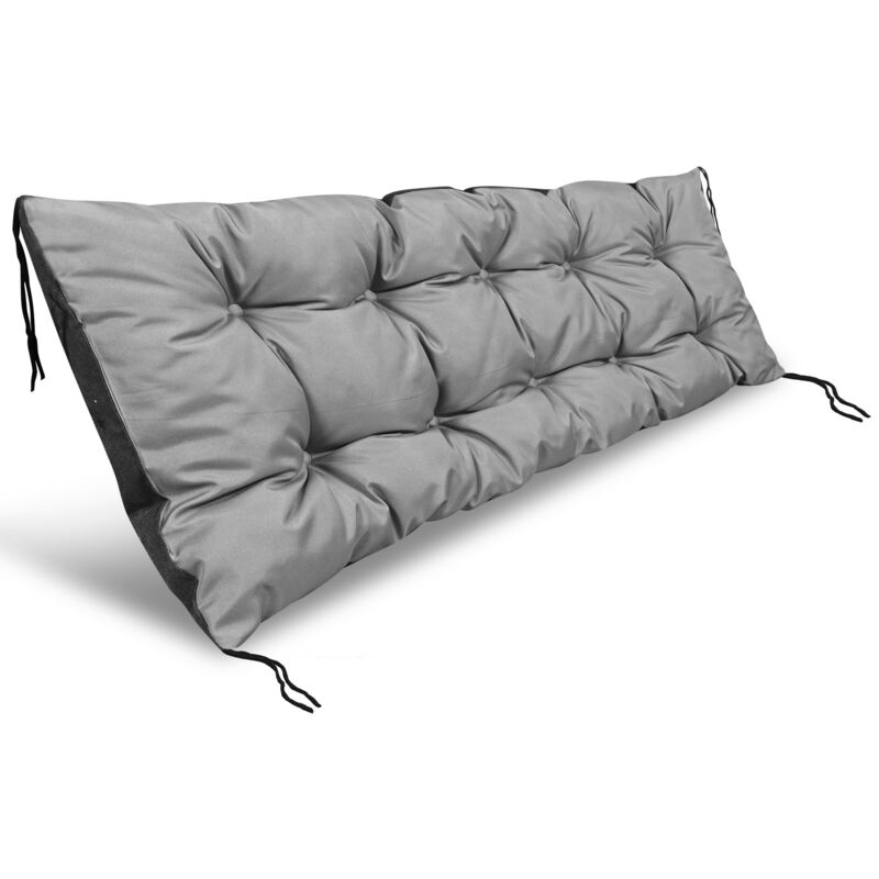 Coussin de jardin 150x50 cm pour banc, balançoire, palettes, imperméable, gris