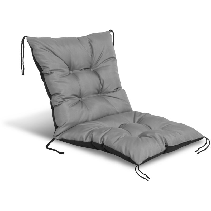 Coussin de jardin 50x50x50 cm pour chaise, imperméable, gris