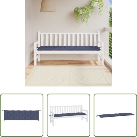 Coussin de jardin -  Coussin de banc de jardin bleu marine 180x50x7 cm tissu oxford