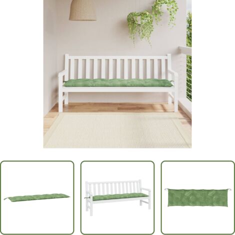 Coussin de jardin -  Coussin de banc de jardin motif de feuilles 180x50x7 cm