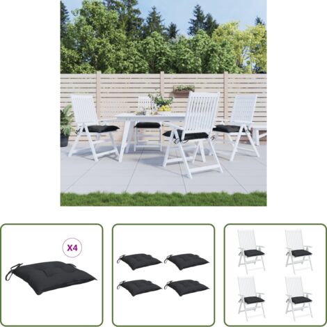 Coussin de jardin -  Coussins de palette lot de 4 noir 50x50x7 cm tissu oxford