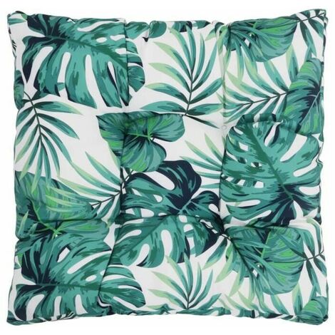 Coussin de Jardin Feuilles, Tissu 60X60X10 cm, confortable et résistant