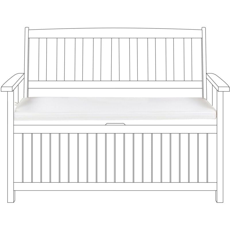 Beliani - Coussin de Jardin Plat pour Banc 108 x 45 cm en Polyester Blanc avec Attaches Sovana