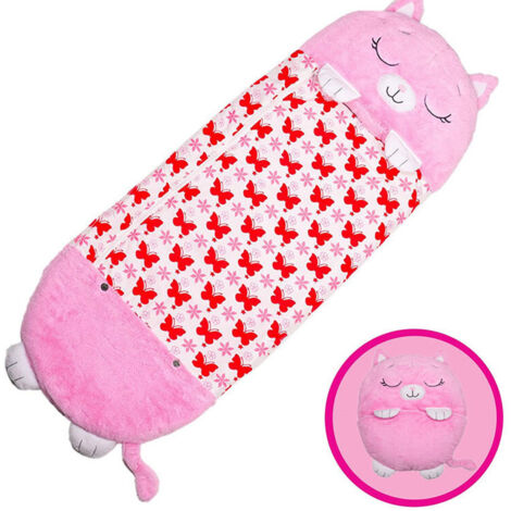 Coussin de jeu et sac de couchage Happy Nappers grand format, sac de couchage une pièce amusant pour enfants, surprenez vos enfants 160 cm x 61 cm