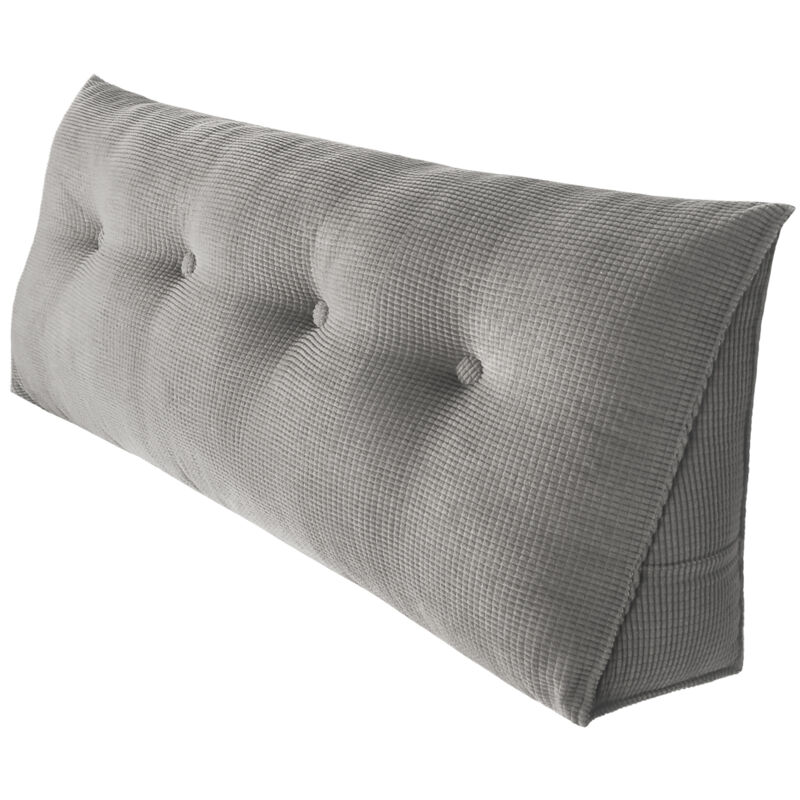 Rückenkissen mit Seitentasche, Keilkissen für Bett und Sofa geeignet, dreieckiges Lesekissen, Kissen mit abnehmbarem und waschbarem Bezug,