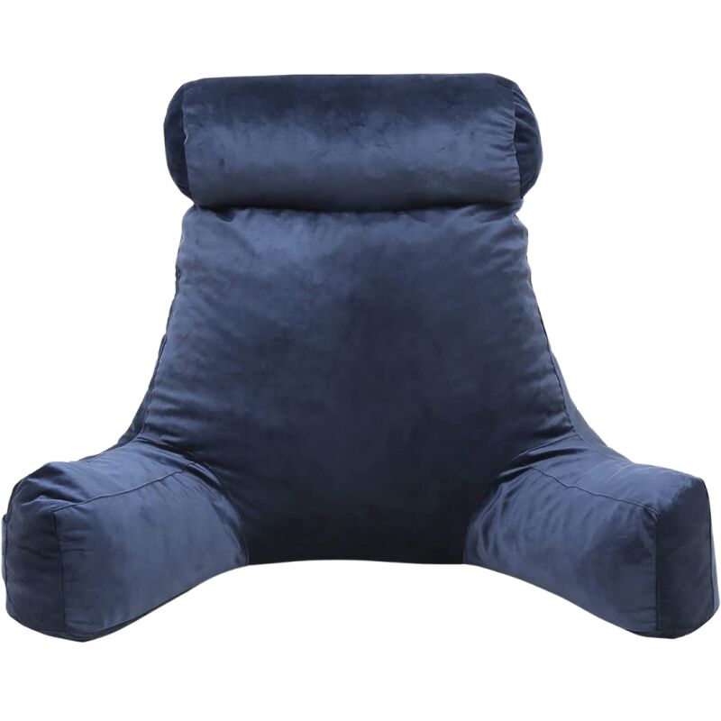 Coussin de lecture Velours - 65x80 cm Bleu nuit Bananair