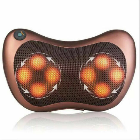 Coussin de massage, masseur dorsal électrique d'acupression pour le cou, les épaules et le dos, 8 têtes de massage, fonction chauffante, détend les muscles dans le bureau de la voiture à la maison