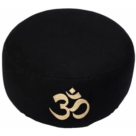Coussin de Méditation Symbole Om or brodé en coton BIO