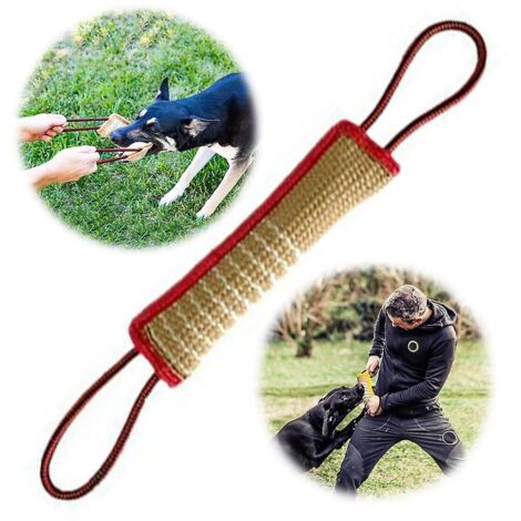 Coussin de morsure pour chien en jute, jouet à mordre pour chien, jouet à tirer pour chien, jouet durable pour mordre le chien